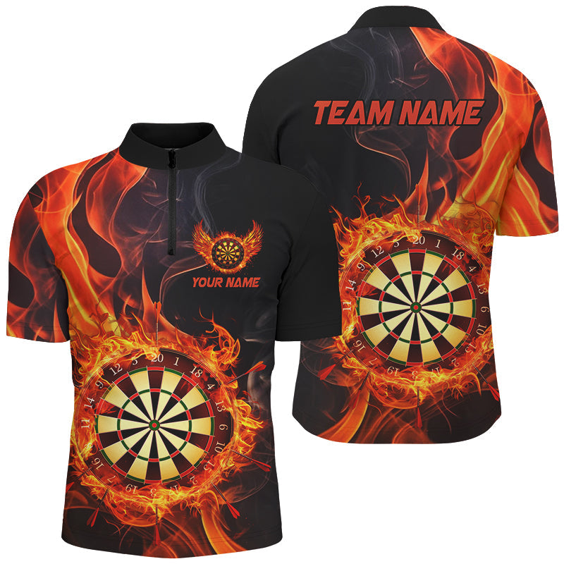 Personalized 3D Dart Board In Fire Burned Men Black Darts Custom Flame Darts Team