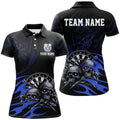 Funny Skull Blue Swirl Pattern Dart Custom Dart Dart Team Uniform