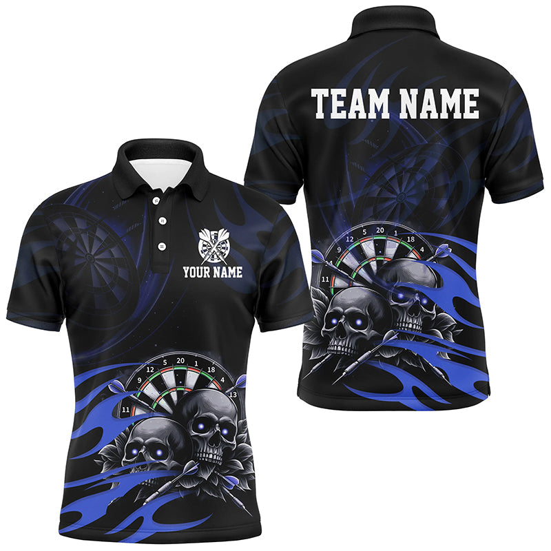 Funny Skull Blue Swirl Pattern Dart Custom Dart Dart Team Uniform