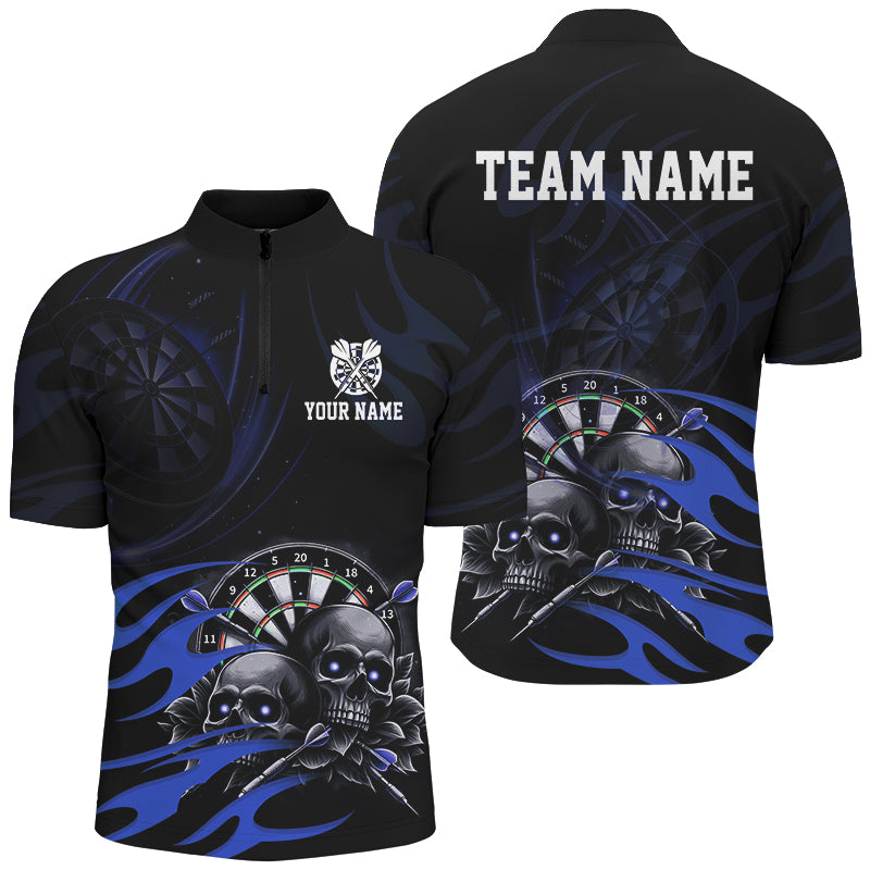 Funny Skull Blue Swirl Pattern Dart Custom Dart Dart Team Uniform