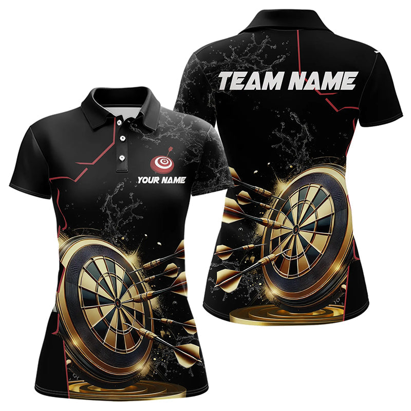 Custom Black And Golden Dart, Personalized Glowing Darts Team Darts Uniform