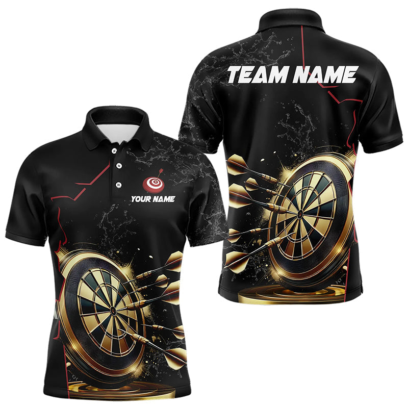 Custom Black And Golden Dart, Personalized Glowing Darts Team Darts Uniform