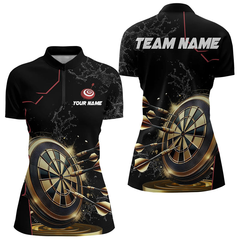Custom Black And Golden Dart, Personalized Glowing Darts Team Darts Uniform