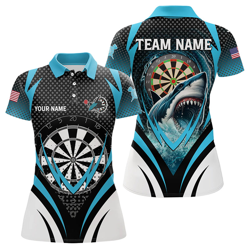 Personalized Blue Dartboard With Shark Men Dart Custom Darts League Dart Team