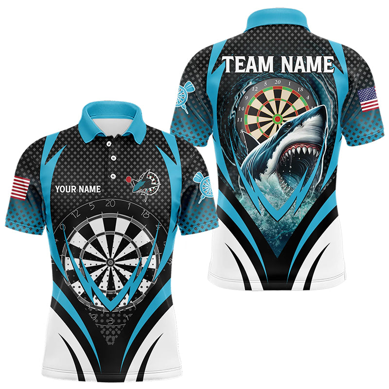 Personalized Blue Dartboard With Shark Men Dart Custom Darts League Dart Team