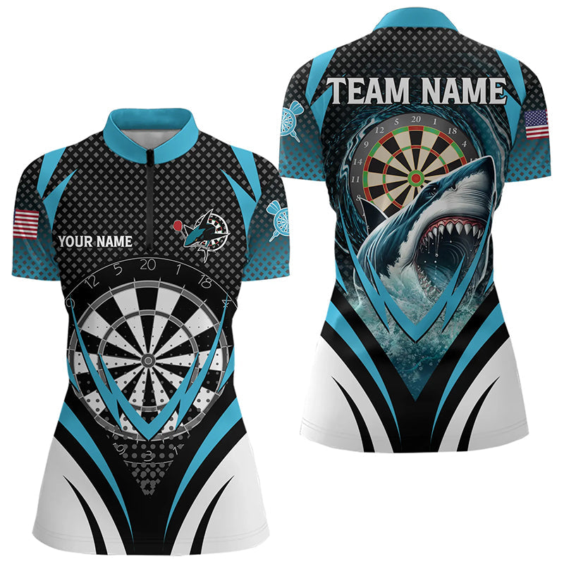 Personalized Blue Dartboard With Shark Men Dart Custom Darts League Dart Team