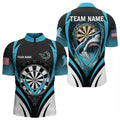 Personalized Blue Dartboard With Shark Men Dart Custom Darts League Dart Team
