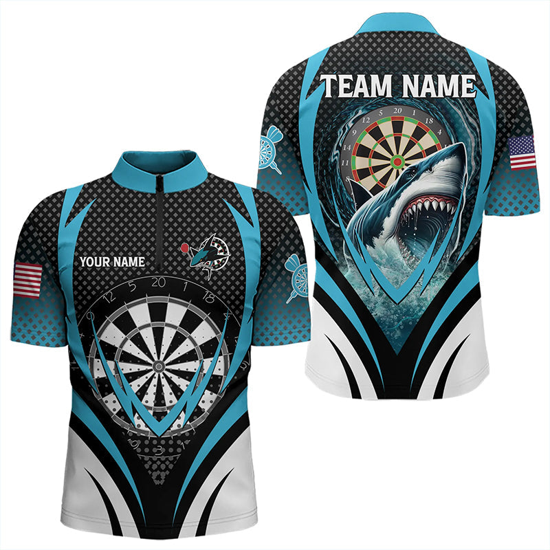 Personalized Blue Dartboard With Shark Men Dart Custom Darts League Dart Team