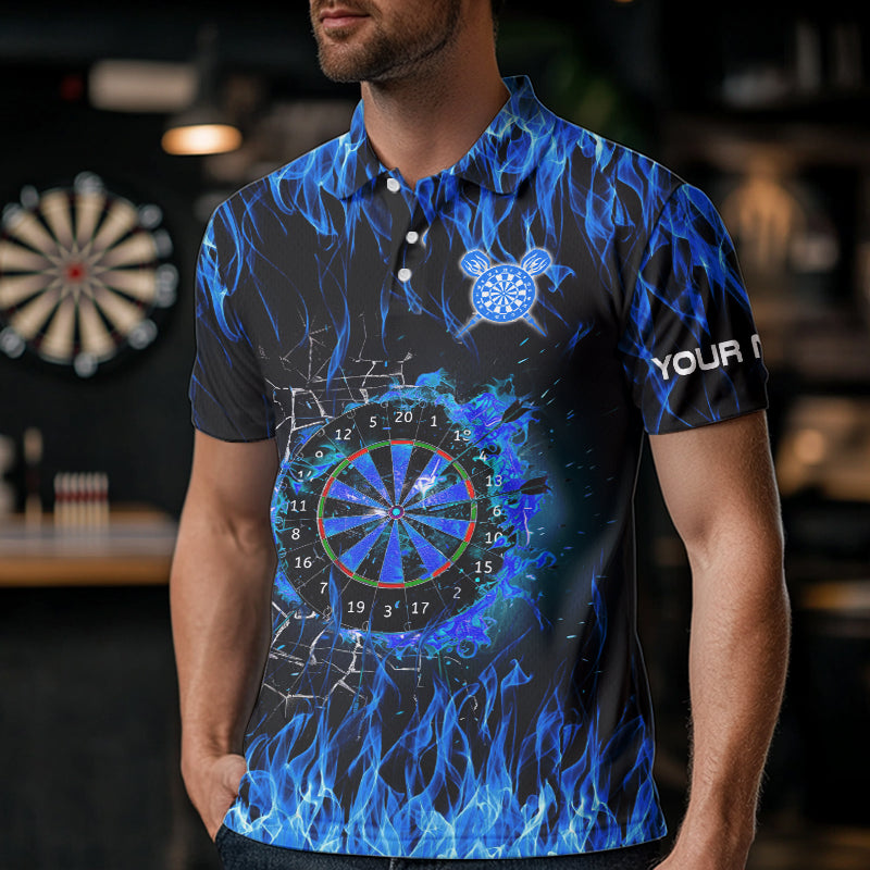 Personalized Blue Flaming Fire Dart Custom Dart, Darts Team