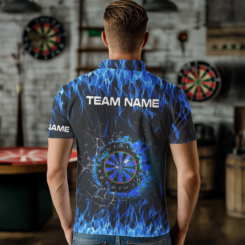 Personalized Blue Flaming Fire Dart Custom Dart, Darts Team