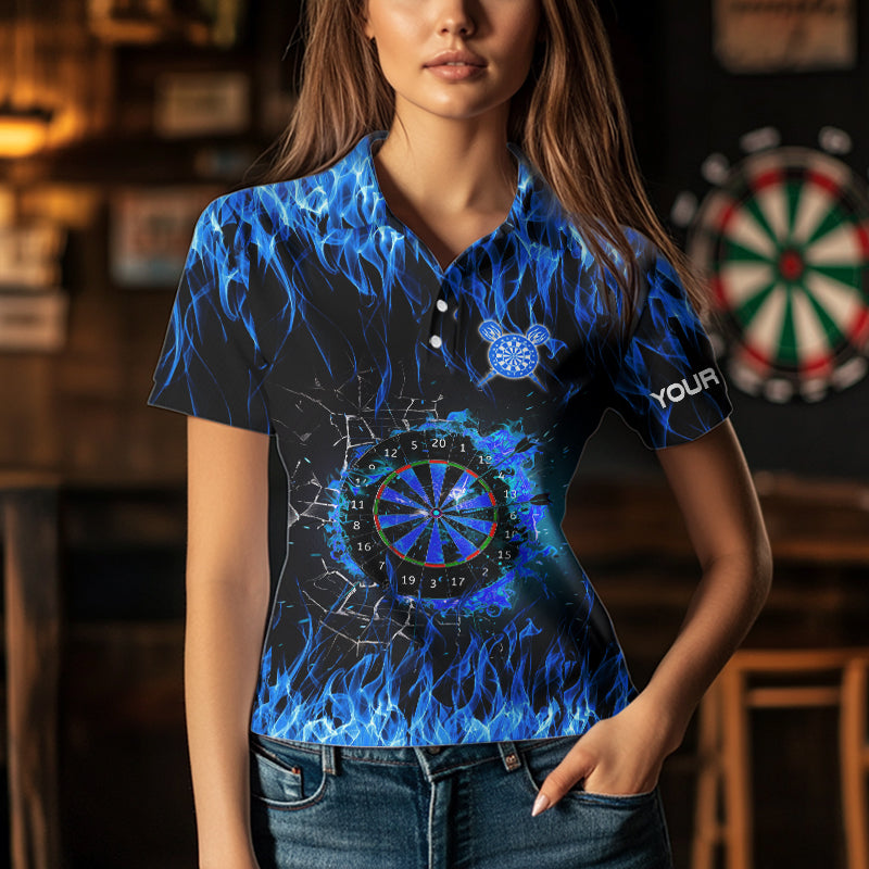 Personalized Blue Flaming Fire Dart Custom Dart, Darts Team