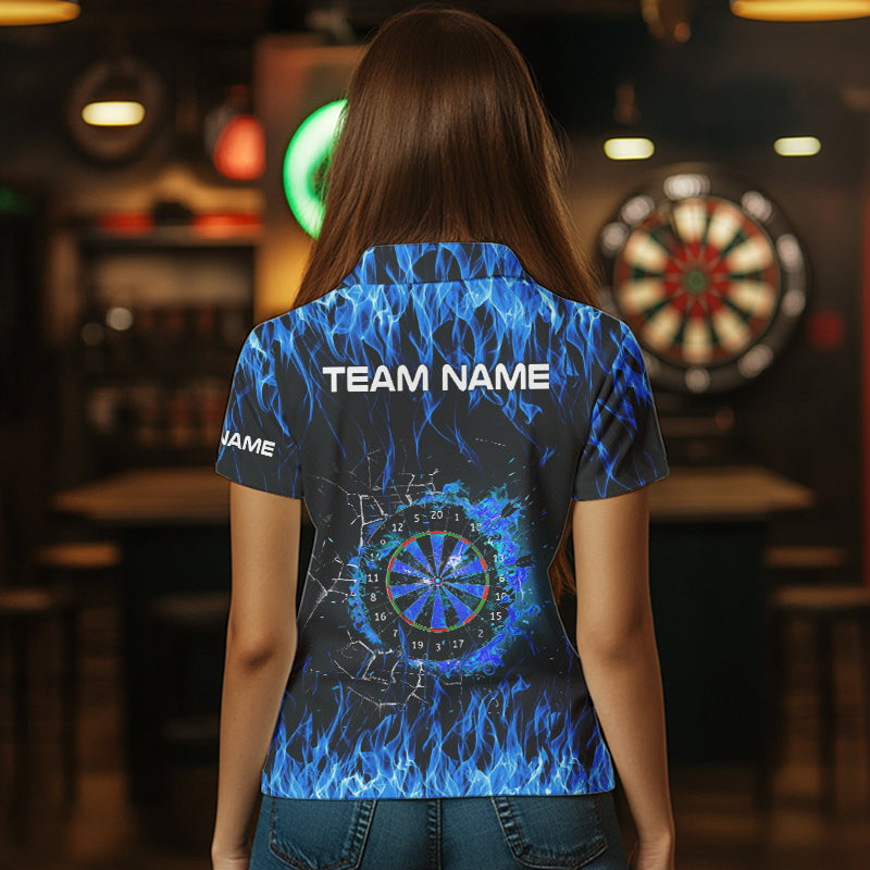 Personalized Blue Flaming Fire Dart Custom Dart, Darts Team