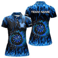 Personalized Blue Flaming Fire Dart Custom Dart, Darts Team