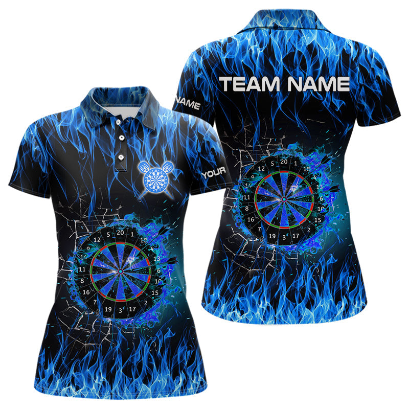Personalized Blue Flaming Fire Dart Custom Dart, Darts Team