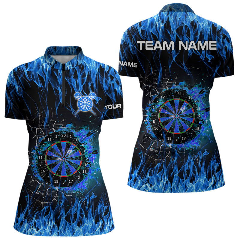 Personalized Blue Flaming Fire Dart Custom Dart, Darts Team
