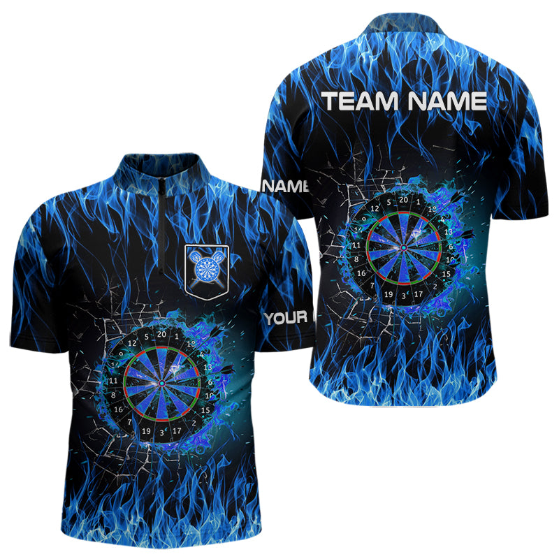 Personalized Blue Flaming Fire Dart Custom Dart, Darts Team