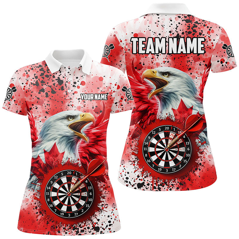 Red Grunge Dartboard Eagle Custom Canadian Flag Men Darts, Patriotic Canada Darts