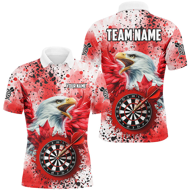 Red Grunge Dartboard Eagle Custom Canadian Flag Men Darts, Patriotic Canada Darts