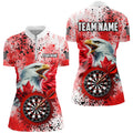 Red Grunge Dartboard Eagle Custom Canadian Flag Men Darts, Patriotic Canada Darts