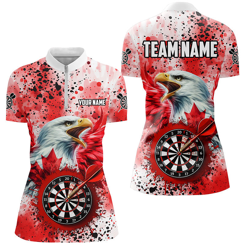 Red Grunge Dartboard Eagle Custom Canadian Flag Men Darts, Patriotic Canada Darts