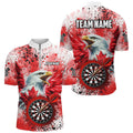 Red Grunge Dartboard Eagle Custom Canadian Flag Men Darts, Patriotic Canada Darts