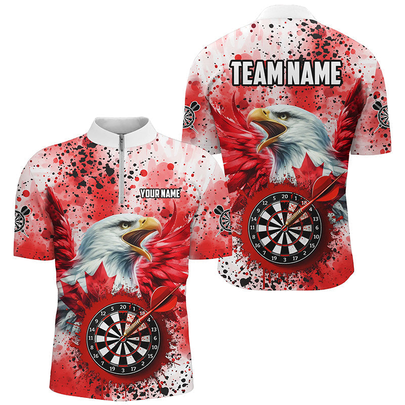 Red Grunge Dartboard Eagle Custom Canadian Flag Men Darts, Patriotic Canada Darts