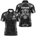 Black Grey Death Skeleton Skull Pattern Custom Darts, Scary Darts Team