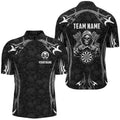 Black Grey Death Skeleton Skull Pattern Custom Darts, Scary Darts Team