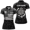 Personalized Black White Retro US Flag Patriotic Men Dart, Crack Pattern Grunge Dart