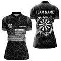 Personalized Black White Retro US Flag Patriotic Men Dart, Crack Pattern Grunge Dart
