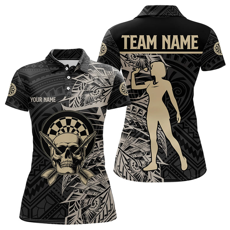 Gold And Black Tribal Pattern Custom Dart, Skull Darts Team Dart