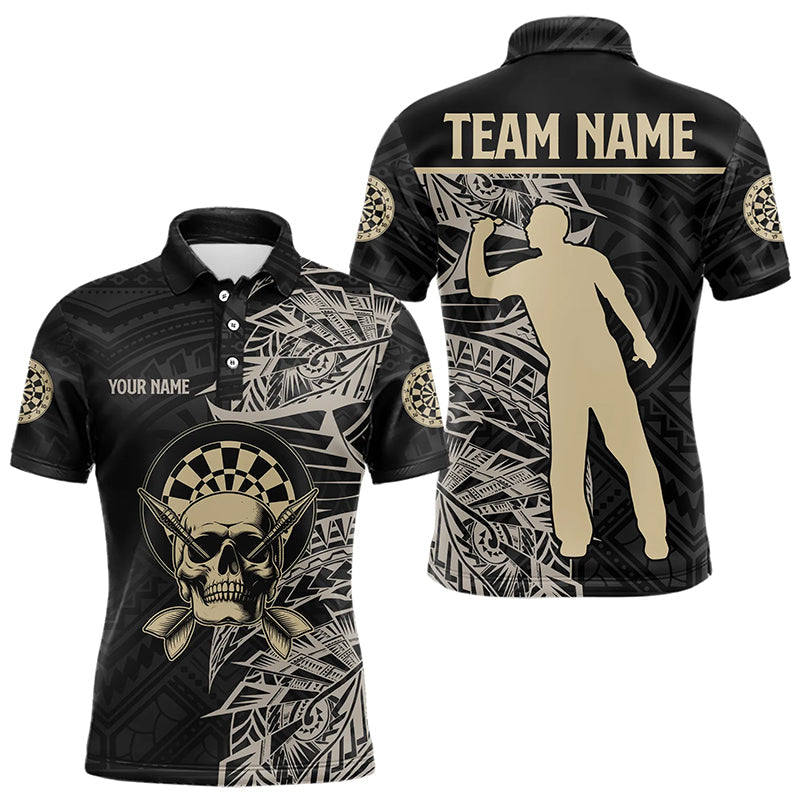 Gold And Black Tribal Pattern Custom Dart, Skull Darts Team Dart