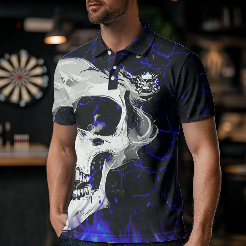 Personalized Blue Glowing Fire Crack Skull Dart Custom Dart Dart Team