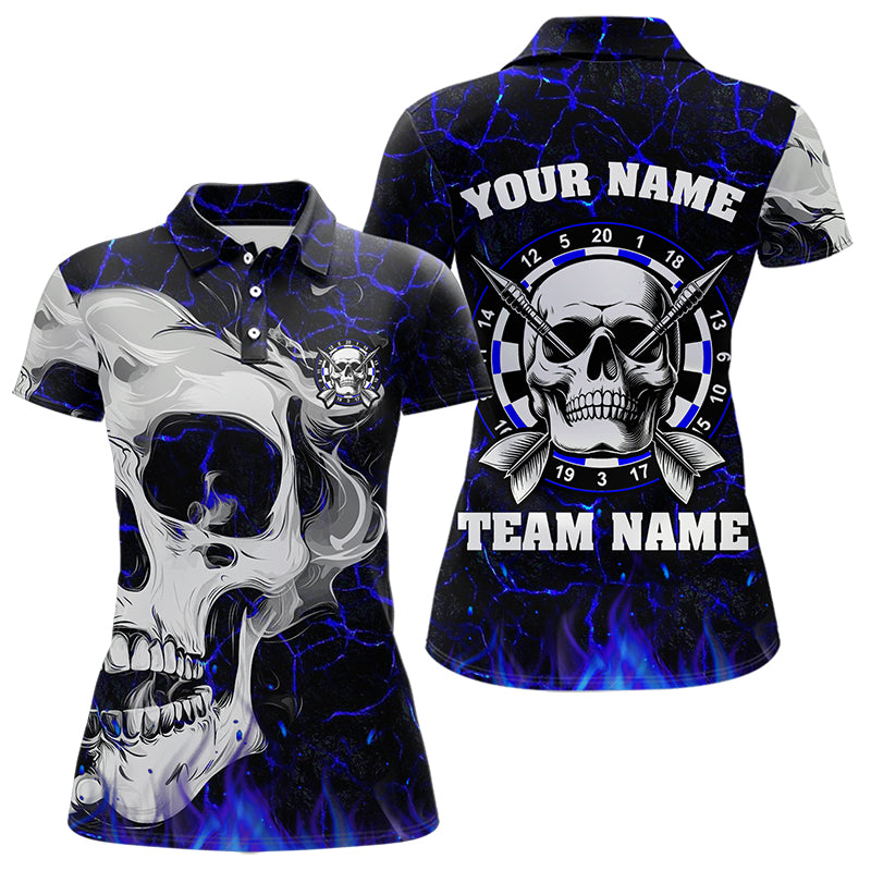 Personalized Blue Glowing Fire Crack Skull Dart Custom Dart Dart Team