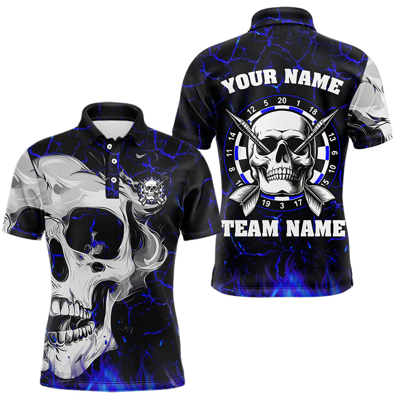 Personalized Blue Glowing Fire Crack Skull Dart Custom Dart Dart Team