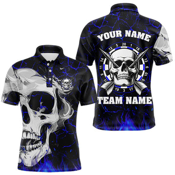 Personalized Blue Glowing Fire Crack Skull Dart Custom Dart Dart Team