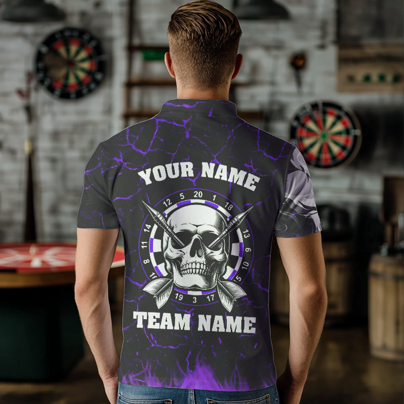 Personalized Purple Glowing Fire Crack Skull Dart Custom Dart Dart Team