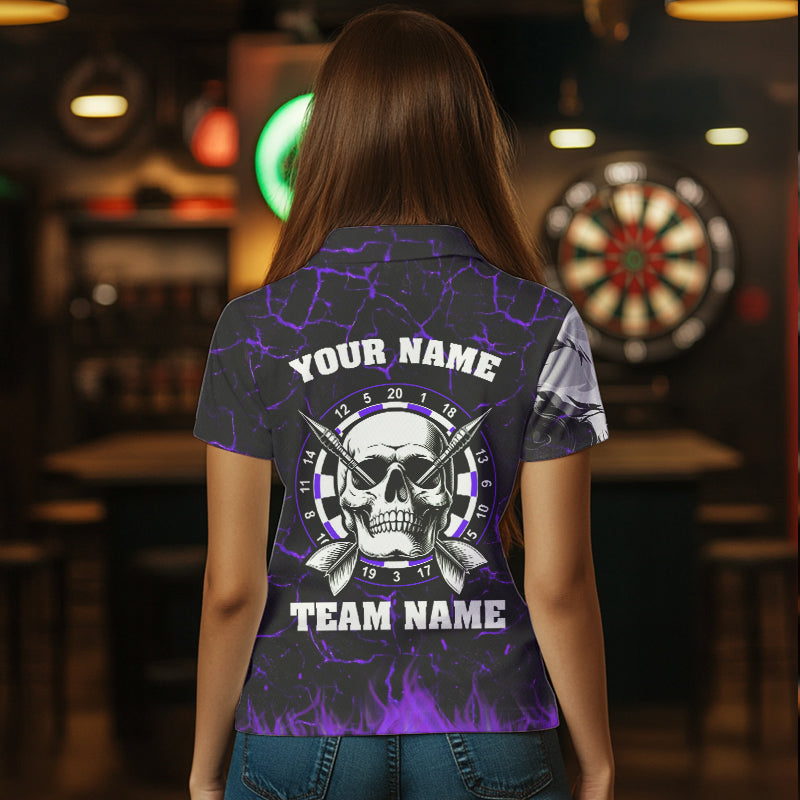 Personalized Purple Glowing Fire Crack Skull Dart Custom Dart Dart Team
