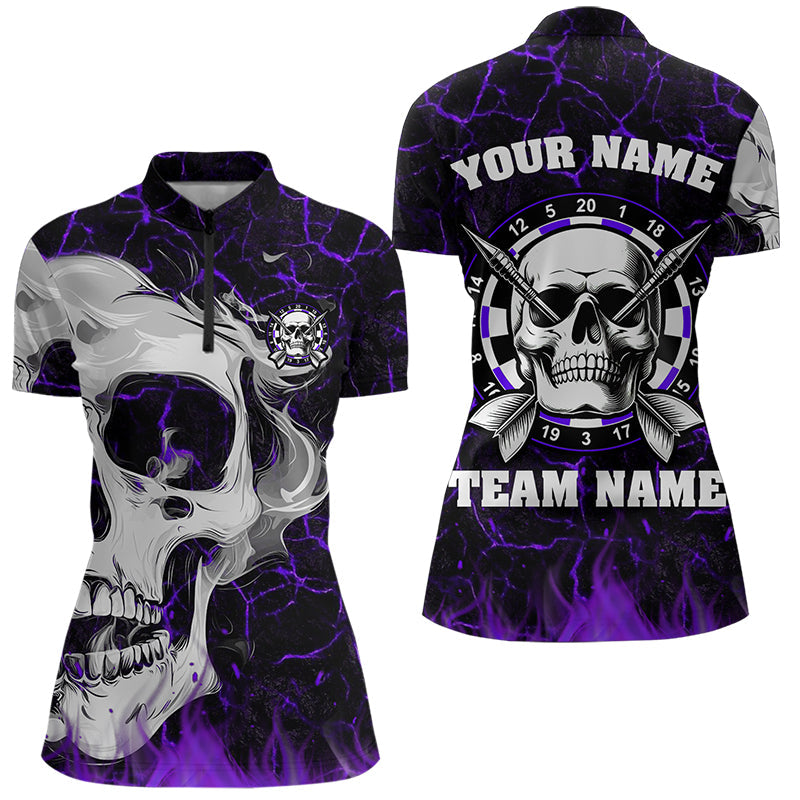 Personalized Purple Glowing Fire Crack Skull Dart Custom Dart Dart Team