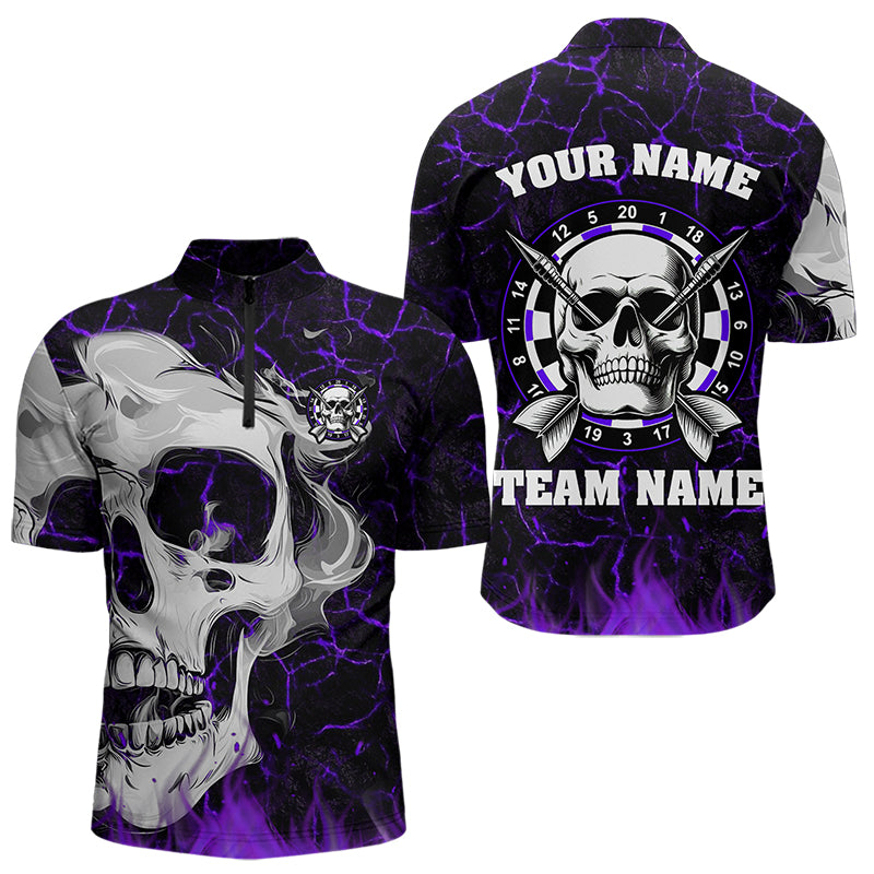 Personalized Purple Glowing Fire Crack Skull Dart Custom Dart Dart Team