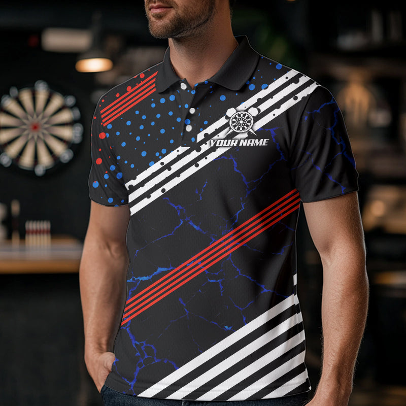 Personalized Blue And Red Darts Line And Dotted Design Dart Lightning Dart