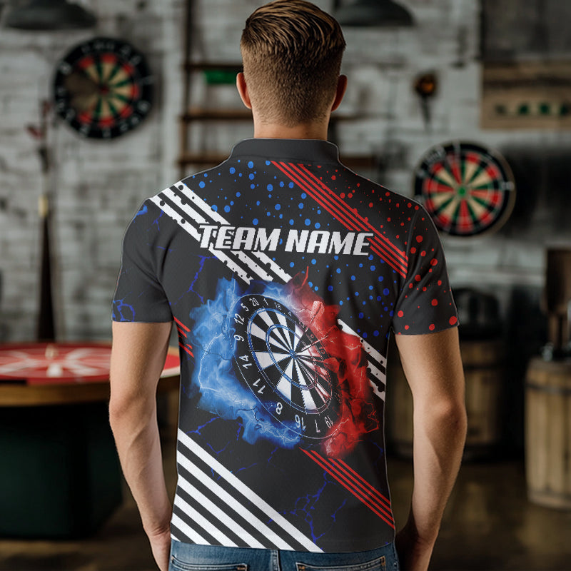 Personalized Blue And Red Darts Line And Dotted Design Dart Lightning Dart