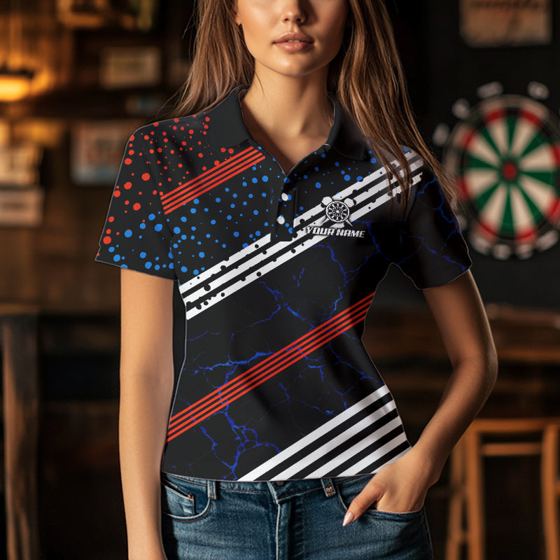 Personalized Blue And Red Darts Line And Dotted Design Dart Lightning Dart