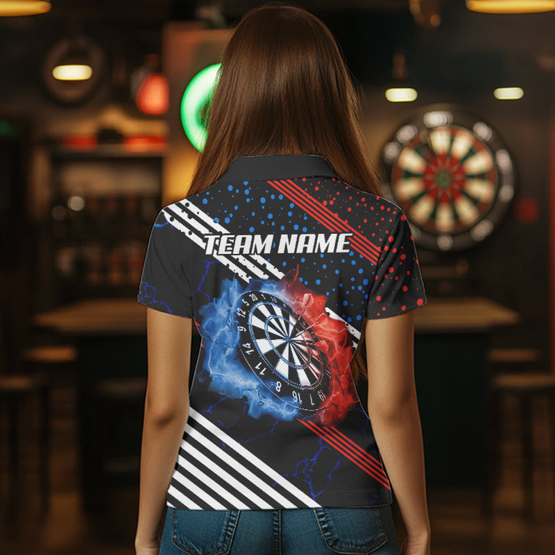 Personalized Blue And Red Darts Line And Dotted Design Dart Lightning Dart