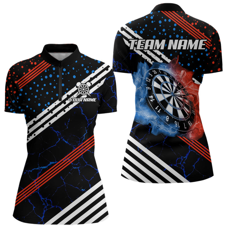 Personalized Blue And Red Darts Line And Dotted Design Dart Lightning Dart