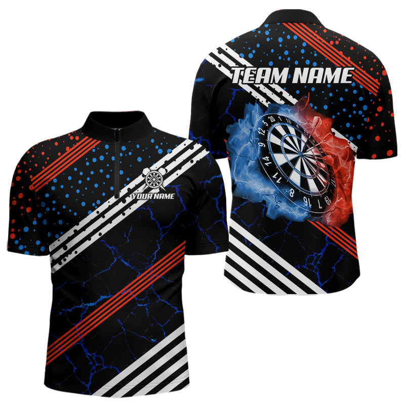 Personalized Blue And Red Darts Line And Dotted Design Dart Lightning Dart