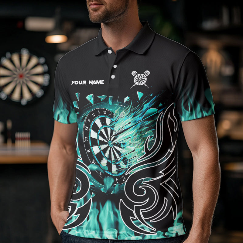 Personalized Turquoise Flaming Darts Custom Fire Dart Team