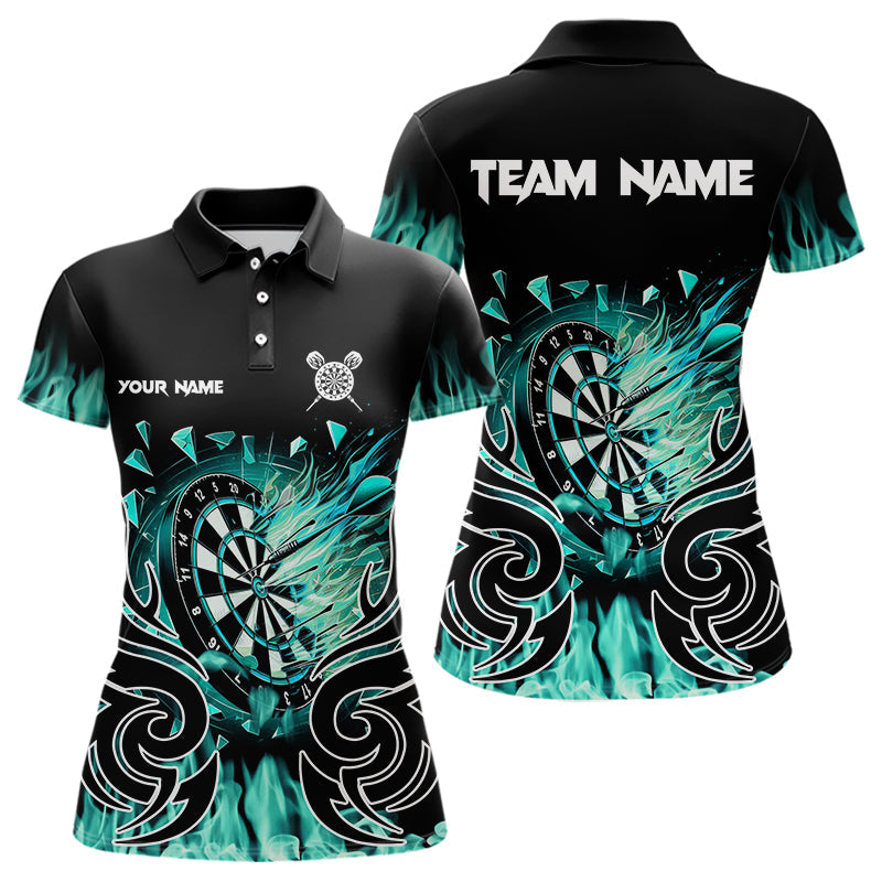 Personalized Turquoise Flaming Darts Custom Fire Dart Team