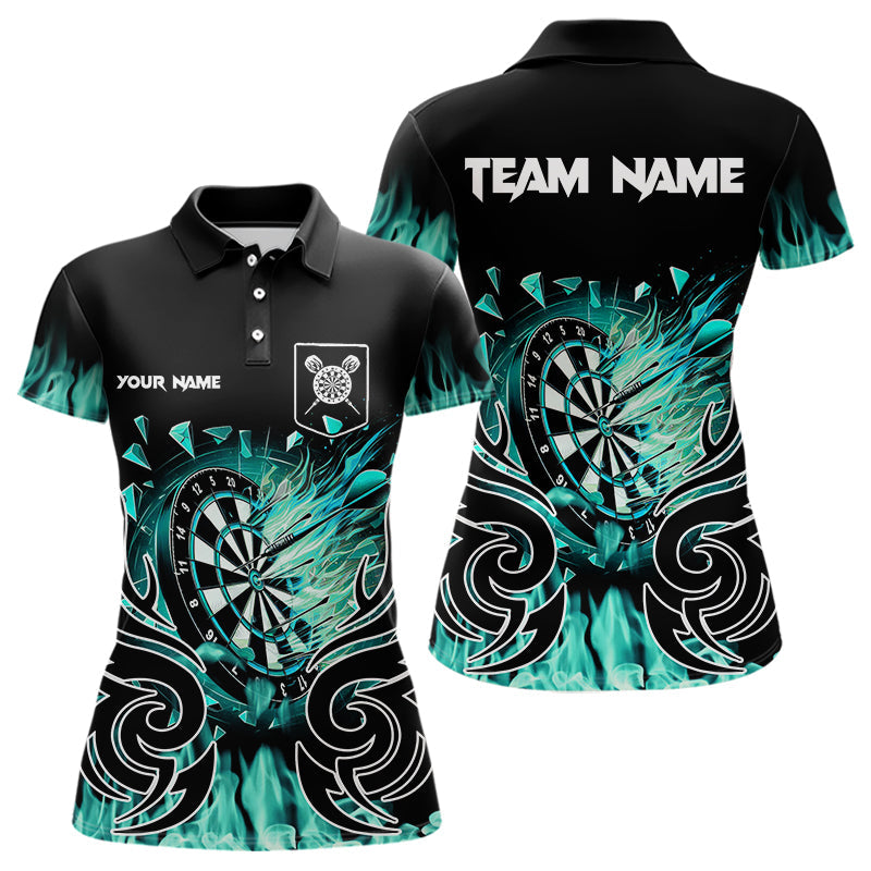 Personalized Turquoise Flaming Darts Custom Fire Dart Team