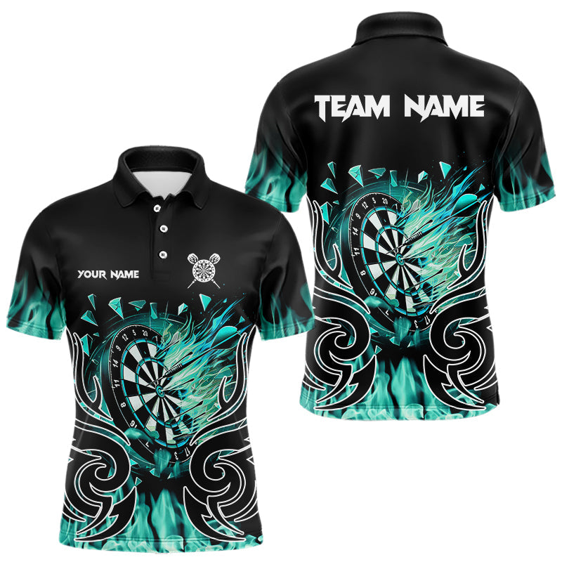 Personalized Turquoise Flaming Darts Custom Fire Dart Team